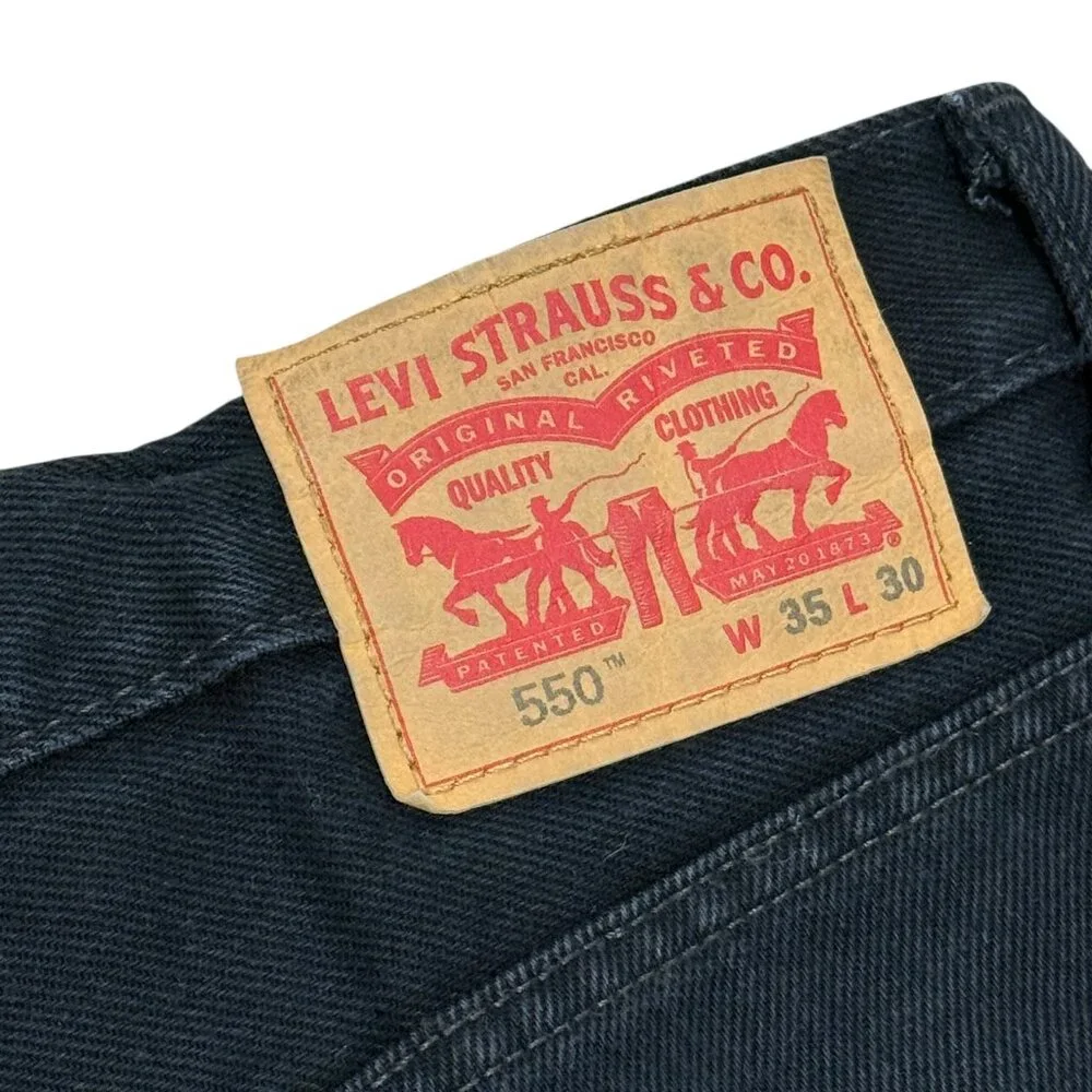 Men’s Levi’s 550 Black Denim Jeans Relaxed Fit